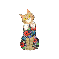 Cat Flower Sticker