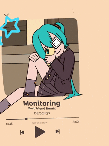 M0NS_Draw animation miku hatsune miku best friend GIF