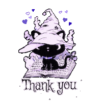 Black Cat Thank You Sticker