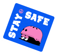 Pink Stay Safe Sticker