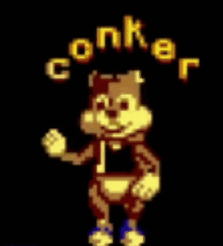dkvine giphyupload wave conker the squirrel rare ltd GIF