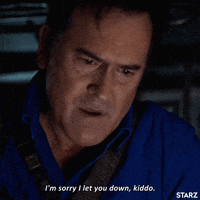 sorry season 3 GIF by Ash vs Evil Dead