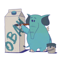 obahdesign design graphic design elephant verde Sticker