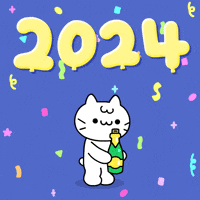 Happy New Year Cat GIF by Mikitti