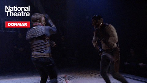 Tom Hiddleston Fight GIF by National Theatre