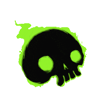 the_sasquatch fire green skull flame Sticker