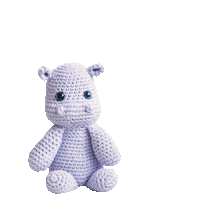 AlaSascha crochet hippo plush knuffel Sticker