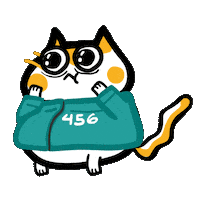 Cat Sticker by Poku Meow