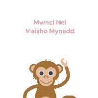 Monkey Mwnci Sticker by Cymraeg