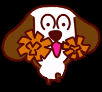 tinkygram happy dog yeah cheerleader GIF