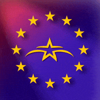 Logo Rotating Stars GIF