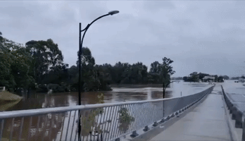 Bridge Submerged During Sydney Flooding
