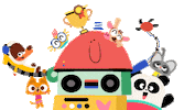 Happy Kids Sticker by Lingokids