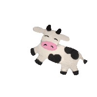 littlewinkssleep happy cow moo Sticker