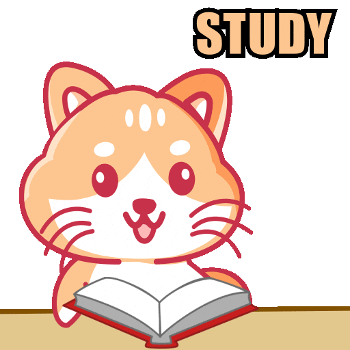 Cat Estudiar Sticker by My Girly Unicorn & friends