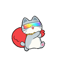 Cat Running Sticker by Silly Kitties