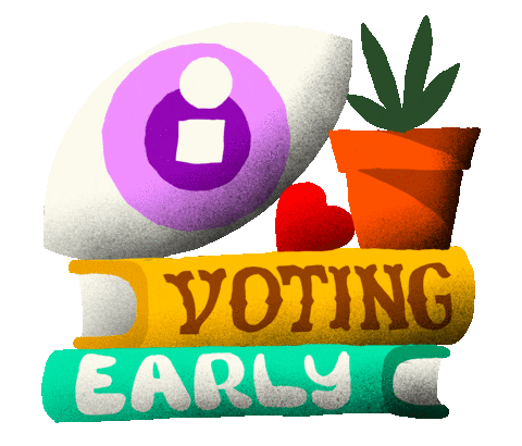 Vote Early Election 2020 Sticker by Mike Perry Studio