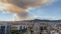 Wildfire Smoke Plume Floats Over Barcelona