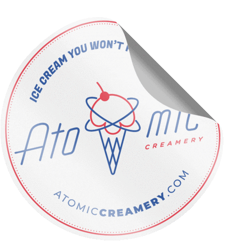 AtomicCreamery giphyupload ice cream icecream icecreamlover Sticker