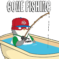 Gone Fishing Penguin Sticker by Pudgy Penguins