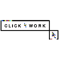 clickforwork logo work arrow zoom Sticker