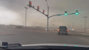 Stormchaser Caught in Severe Winds as Storms Lash North Central Texas