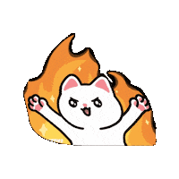 Kimbo Burning Sticker by Silly Kitties