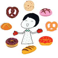 pandafulart spin circle spinning cookie Sticker