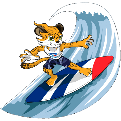 Surf Cog Sticker by Comité Olímpico Guatemalteco