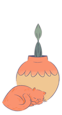Cat Flower Sticker by Poupoutte