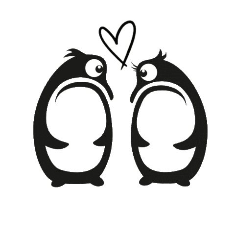 Penguin Love Sticker by Lordpenguindesign