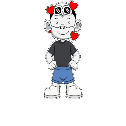 In Love White Monkey Sticker by Zhot