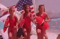 running run baywatch carmen electra lifeguards GIF