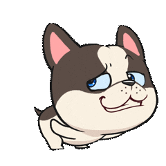 Happy French Bulldog Sticker by UpStudiosWorld