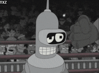 black and white futurama GIF
