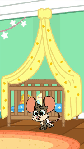 Baby crawling in nursery