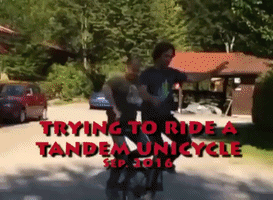 Riding a Tandem Unicycle Looks Very Tricky