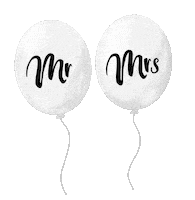 Mr And Mrs Wedding Sticker by Nadine Chaignat