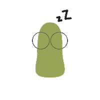 ledamoslavuelta dormido monigote verde monigote dormido monigote con gafas Sticker