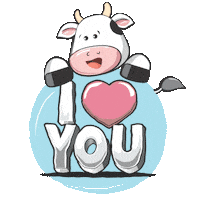 EduKreativo i love you cow te amo vaca Sticker