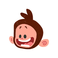 thisisteeandmo cartoon kids monkey toddler Sticker