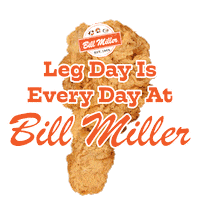 Hungry Fried Chicken Sticker by Bill Miller Bar-B-Q