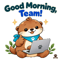Good Morning Love Sticker by Otto the Otter by GleeSpace