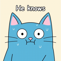 Sweating Blue Cat GIF