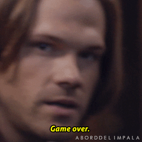 aborddelimpala giphyupload supernatural jared padalecki game over GIF