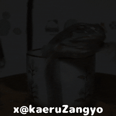 kaeruZangyo giphyupload frog panic かえる GIF