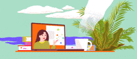 AlexDok art girl illustration travel GIF