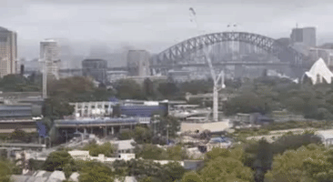 Car in Flames on Sydney Harbour Bridge After Multi-Vehicle Crash
