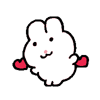 oridoogi heart rabbit duck reels Sticker