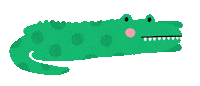 faulika green sleepy lazy crocodile Sticker